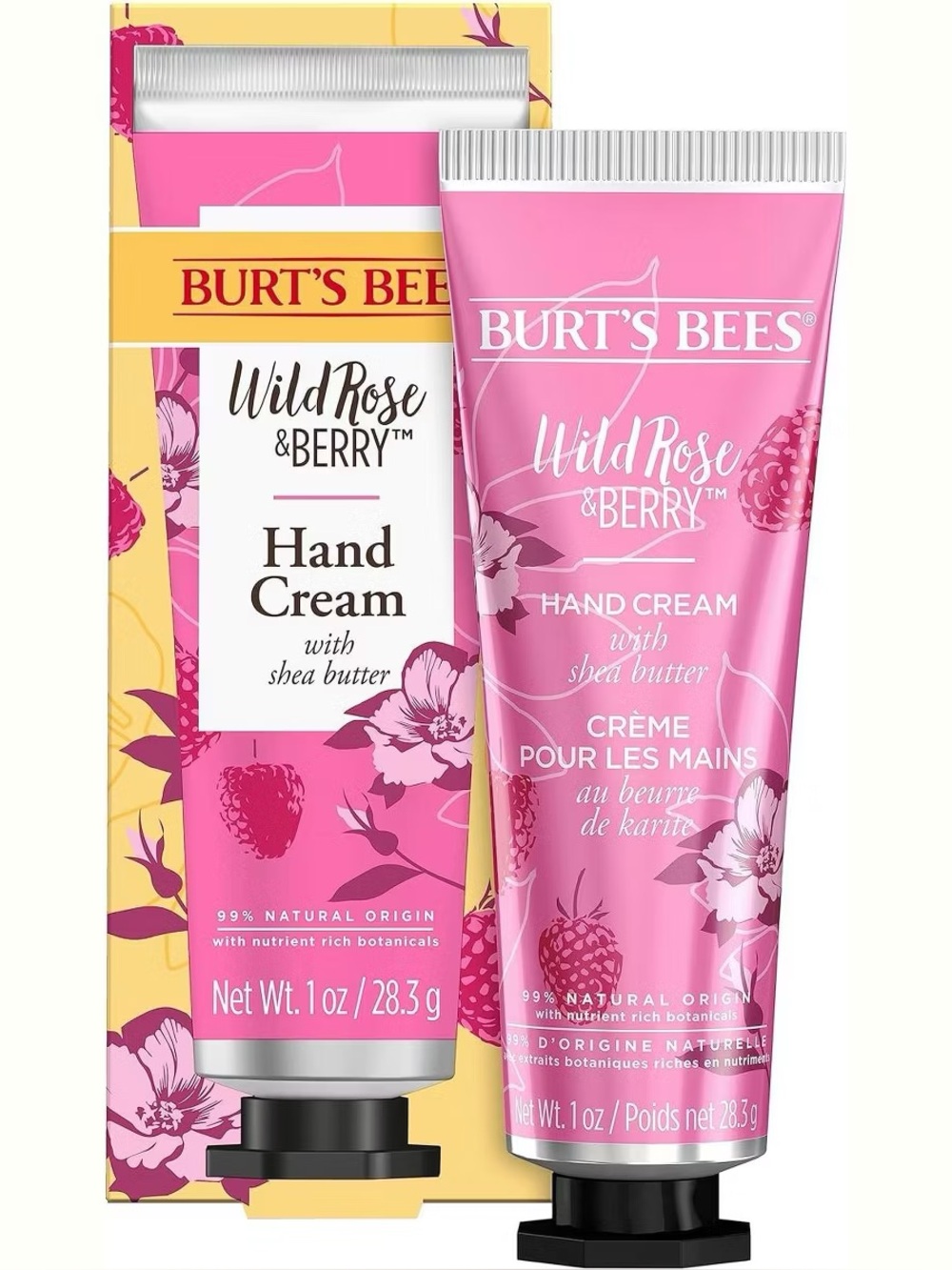 Burts Bees Wild Rose and Berry Hand Cream with Shea Butter for Dry Hands, 1 oz